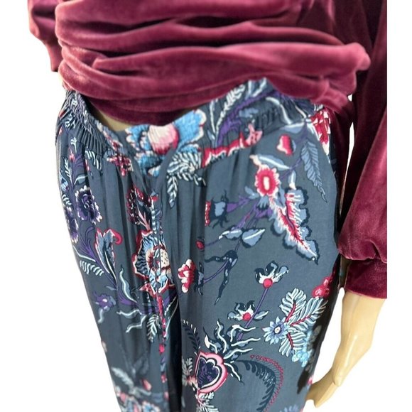 (5 for $25) LOFT Petite Gray Floral Wide Leg Casual Pants Size XXSP - Picture 4 of 5